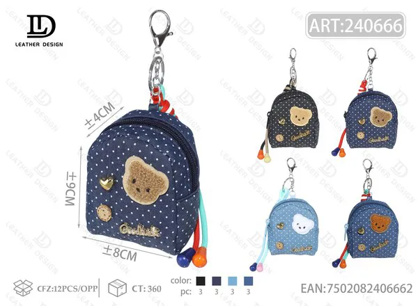 Monedero mochila de mezclilla