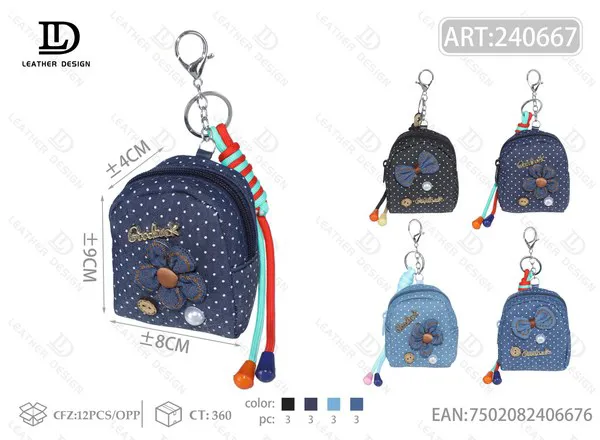 Monedero mochila de mezclilla
