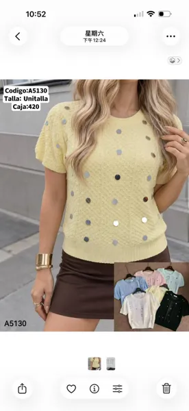 Blusa de punto con lentejuelas