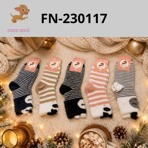 Calcetines de felpa a rayas
