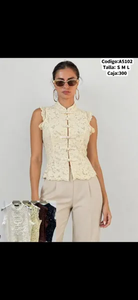 Blusa de encaje estilo oriental
