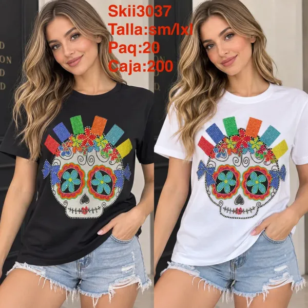Playera con diseño de calavera