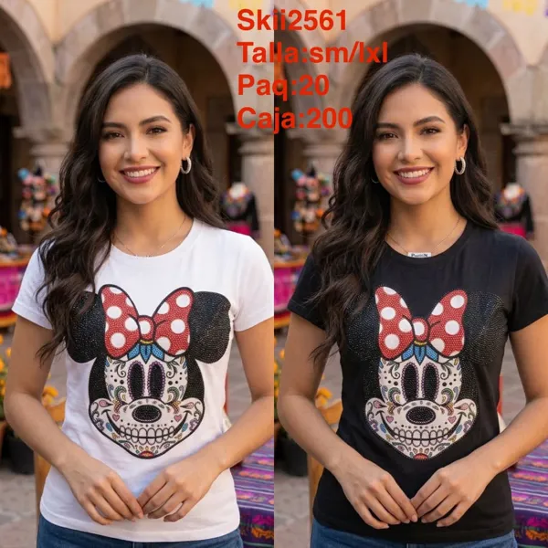 Playera de Minnie Mouse estilo catrina