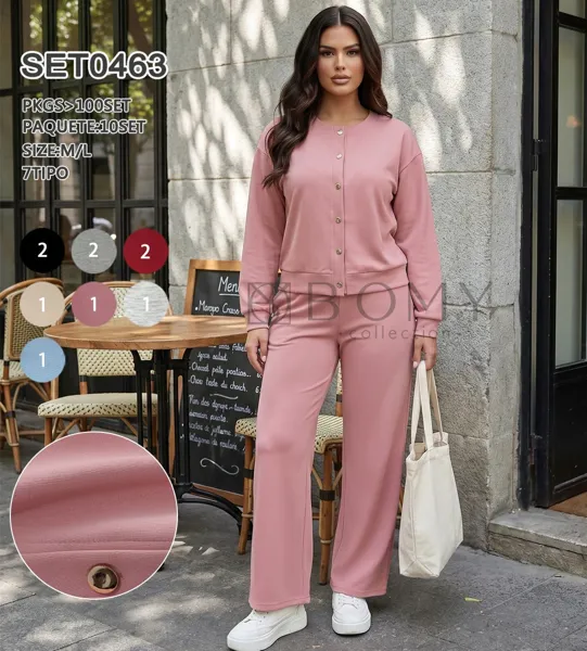 Conjunto de cárdigan y pantalón
