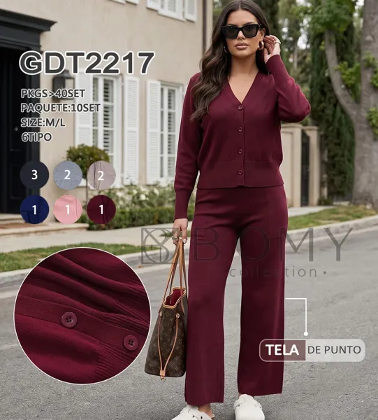 Conjunto de cárdigan y pantalón