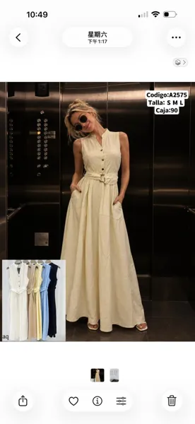 Vestido largo sin mangas