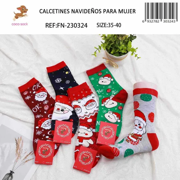 Calcetines navideños de Santa Claus