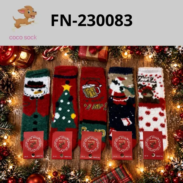 Calcetines navideños afelpados para dama
