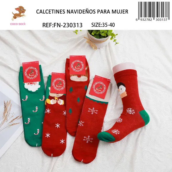 Calcetines navideños con Santa Claus