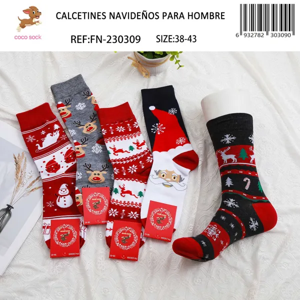 Calcetines navideños tejidos para hombre