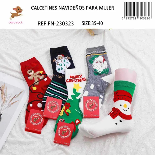 Calcetines navideños Feliz Navidad dama