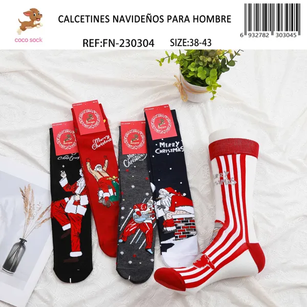 Calcetines navideños divertidos de Santa