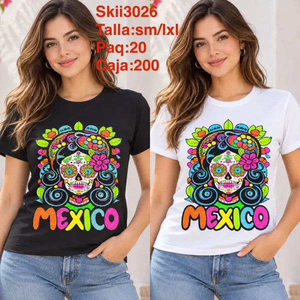 Playera con estampado de calavera