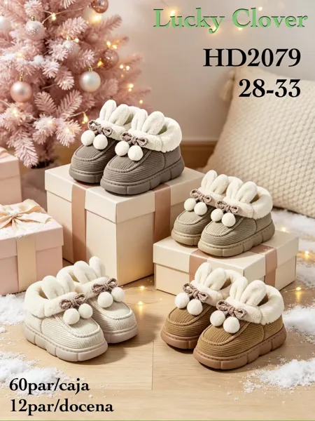 Pantuflas infantiles de conejo