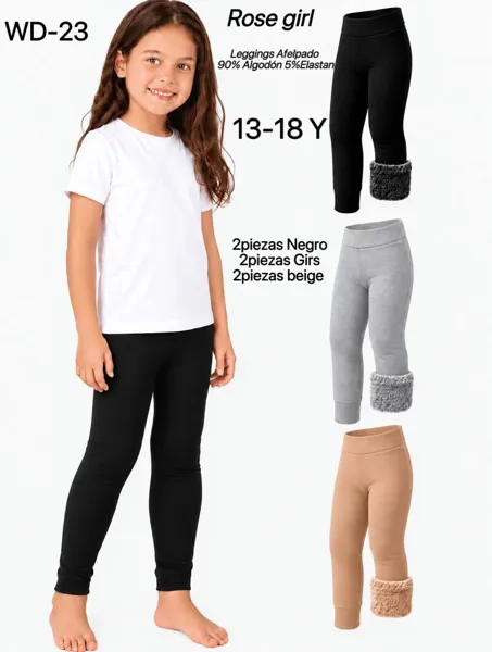Leggings afelpados térmicos para niña