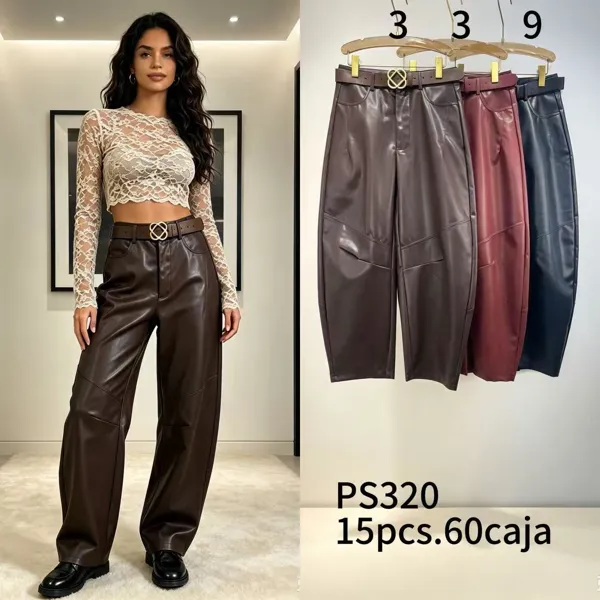 Pantalones de cuero sintético