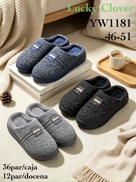 Pantuflas de felpa para hombre