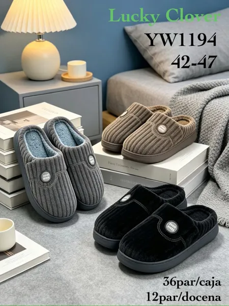 Pantuflas de pana para hombre