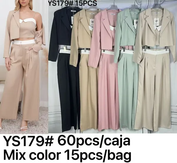 Conjunto blazer y pantalón de vestir para mujer-YS179