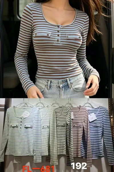Blusa de manga larga con botones