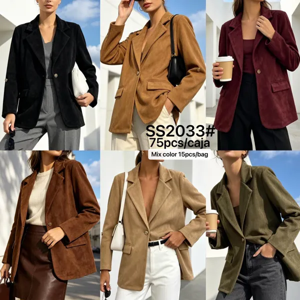Blazer de gamuza para mujer