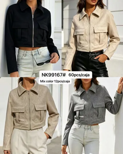 Chaqueta corta con bolsillos