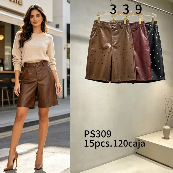 Bermudas de cuero sintético