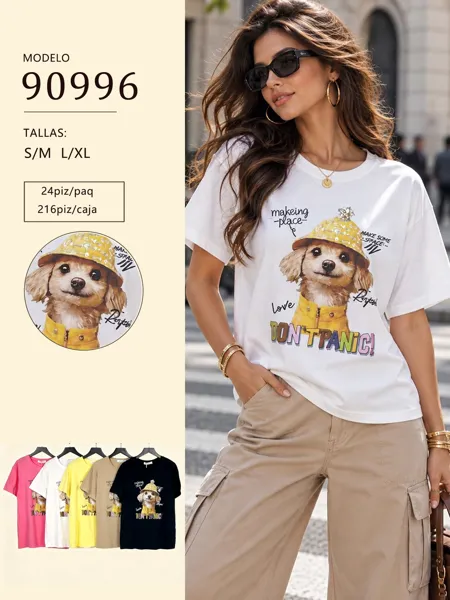 Playera con estampado de perrito