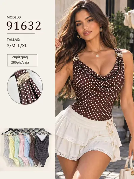 Body con escote drapeado