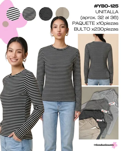 Playera de manga larga a rayas
