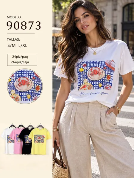 Playera estampado de cangrejo
