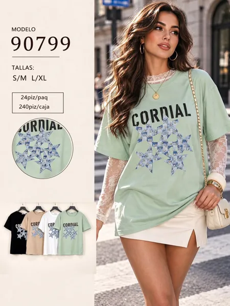 Playera con estampado de estrellas