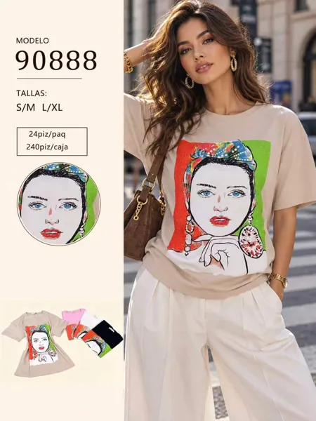 Playera con estampado de rostro