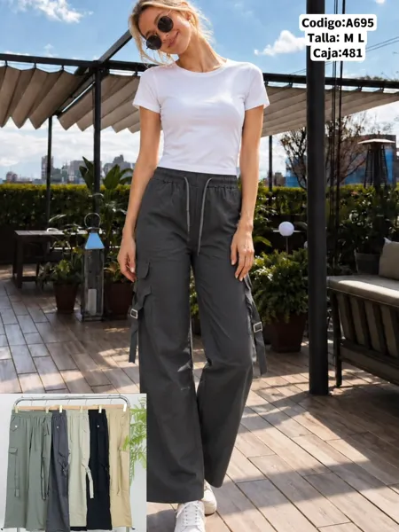 Pantalón cargo holgado de mujer