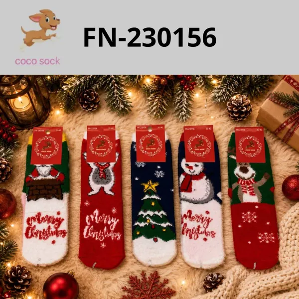 Calcetines navideños de felpa