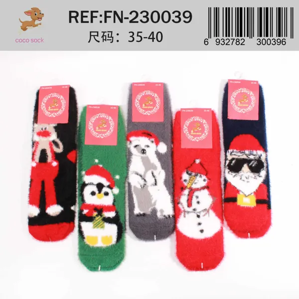 Calcetines navideños de felpa