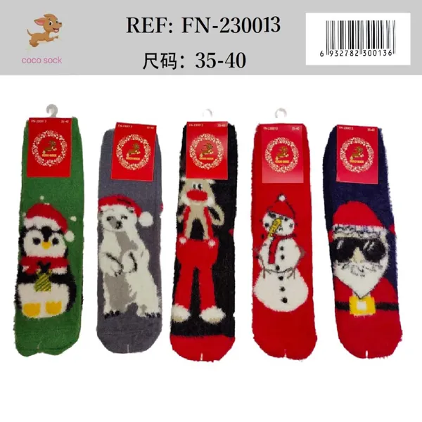 Calcetines navideños afelpados suaves