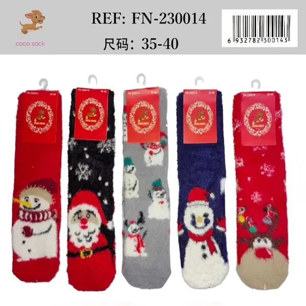 Calcetines navideños afelpados cálidos