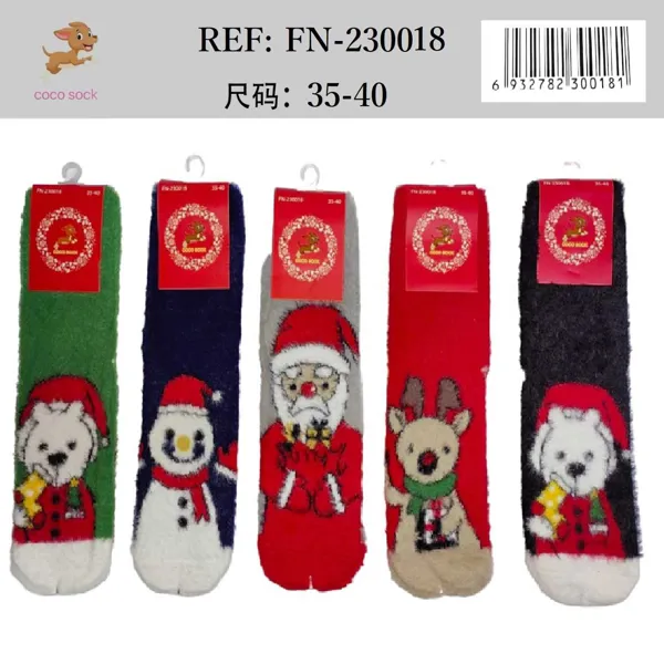 Calcetines navideños afelpados figuras