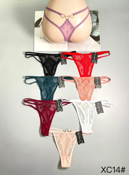 Tanga de malla con detalle de corazón