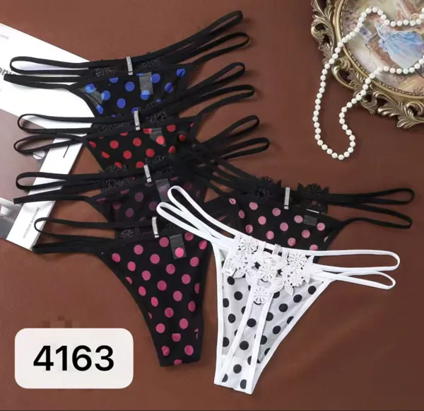 Tanga de malla con lunares