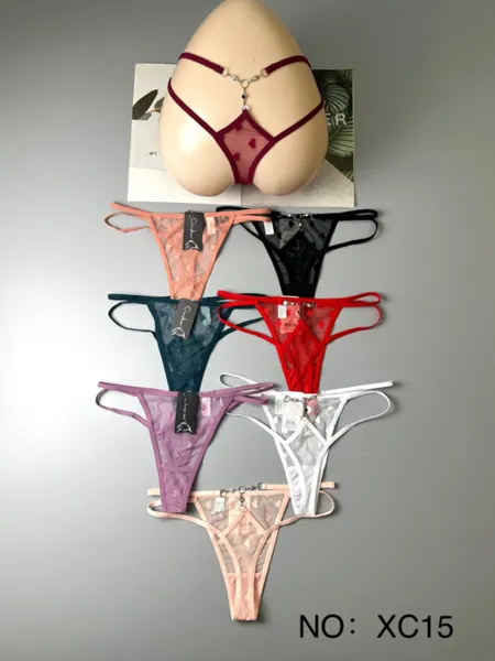 Tanga de malla con corazones y tiras