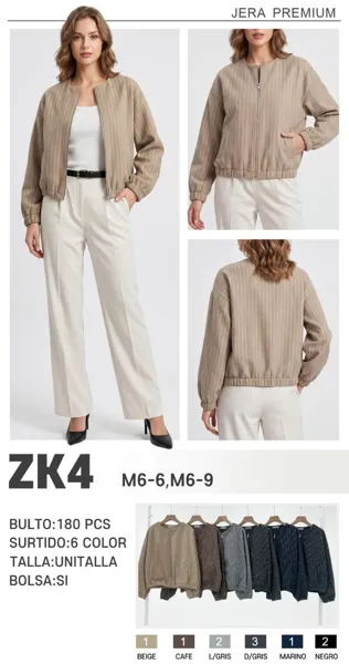 Chaqueta bomber de rayas para dama