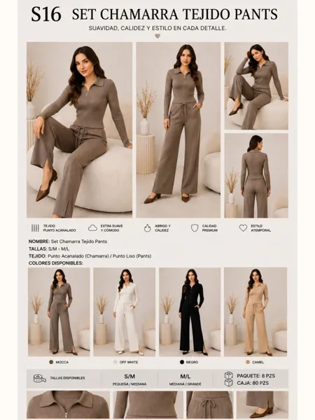 Set Chamarra Tejido Pants