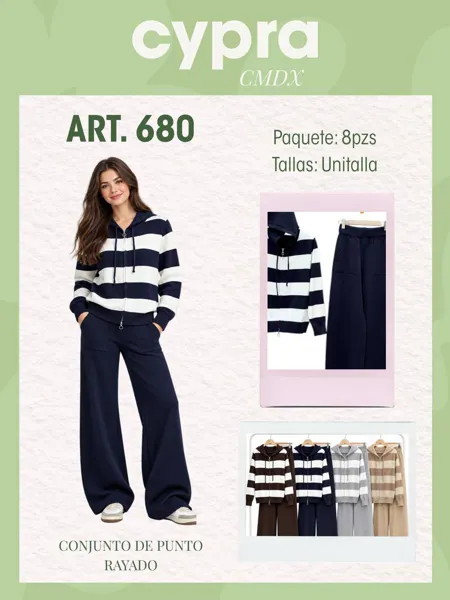 Conjunto de punto rayado