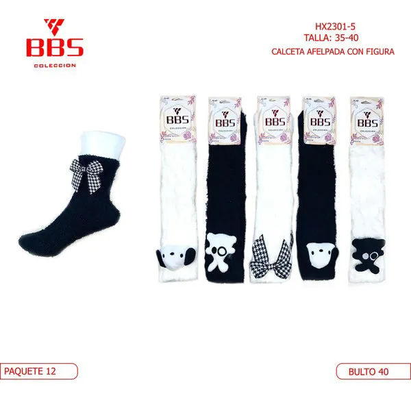 Calcetines largos afelpados con figura para dama