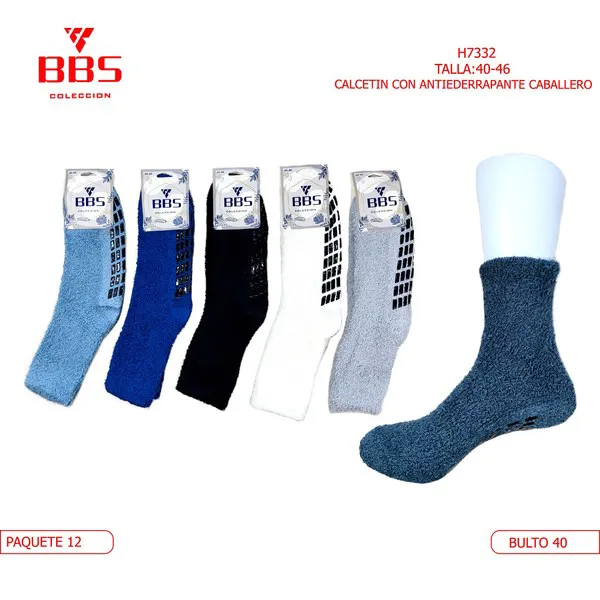 Calcetines afelpados antiderrapantes para caballero