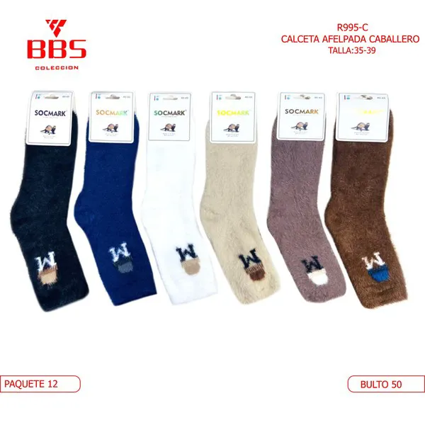 Calcetines afelpados térmicos para caballero