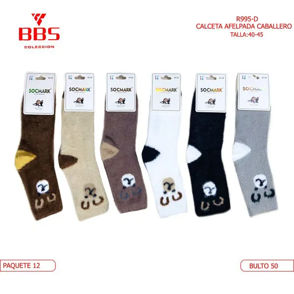 Calcetines afelpados con figura para caballero