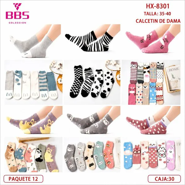 Calcetines cortos estampados para dama